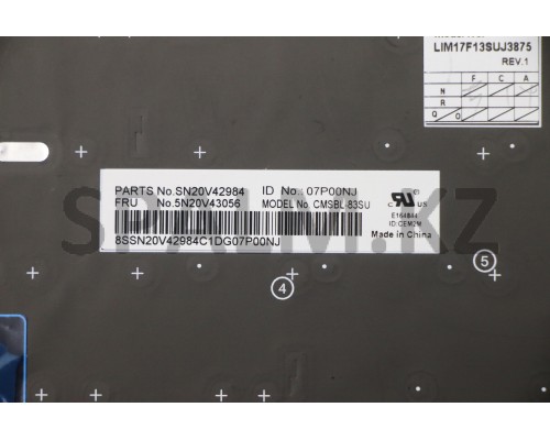 5N20V43056 - Клавиатура 83 кл. НБ Keyboard Chicony RU Lenovo (5N20V43056/37027270)